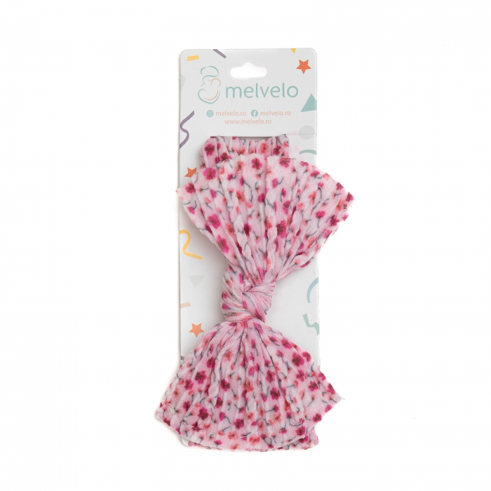 Bentita lata, bebe, funda cu nod ,spandex, Melvelo, Flower - Pink [2]