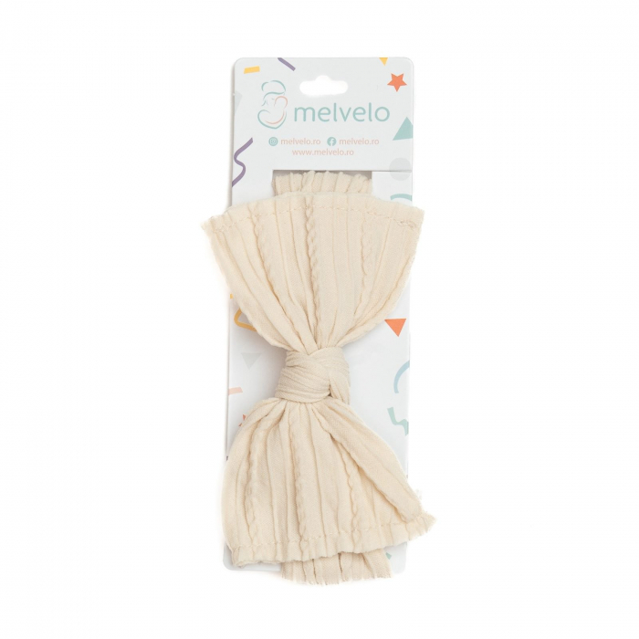 Bentita lata, bebe, funda cu nod, spandex, Melvelo, Knitwear - Beige [2]