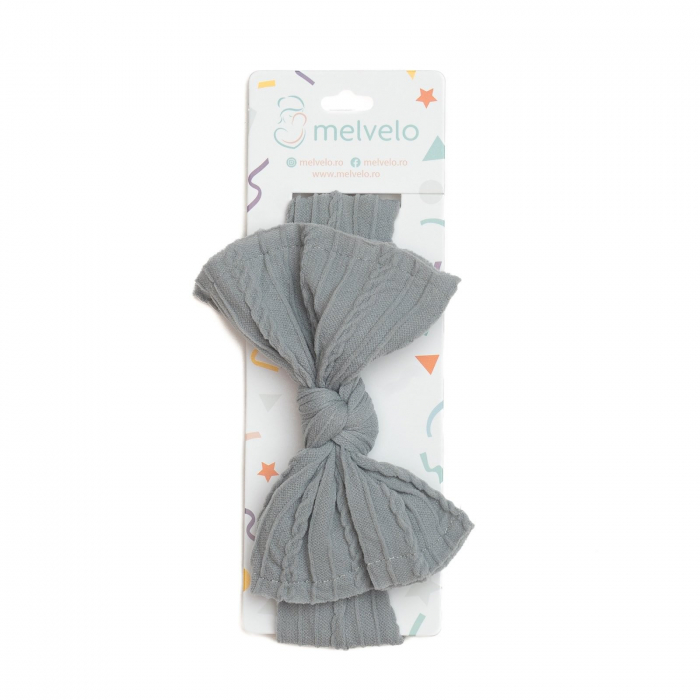 Bentita lata, bebe, funda cu nod, spandex, Melvelo, Knitwear - Gray [2]
