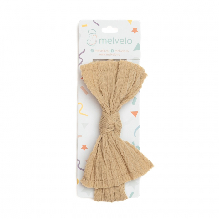 Bentita lata, bebe, funda cu nod, spandex, Melvelo, Knitwear - Vanilla [2]