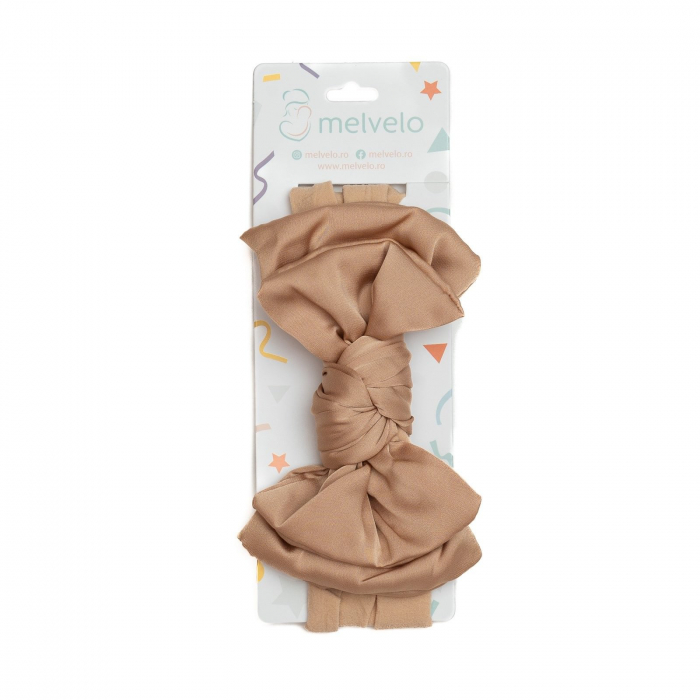 Bentita lata, bebe, funda dubla cu nod, poliester, Melvelo, Silk - Caramel [2]