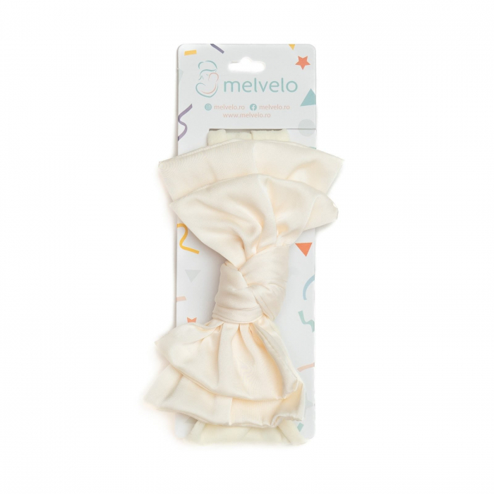 Bentita lata, bebe, funda dubla cu nod, poliester, Melvelo, Silk - Cream [2]