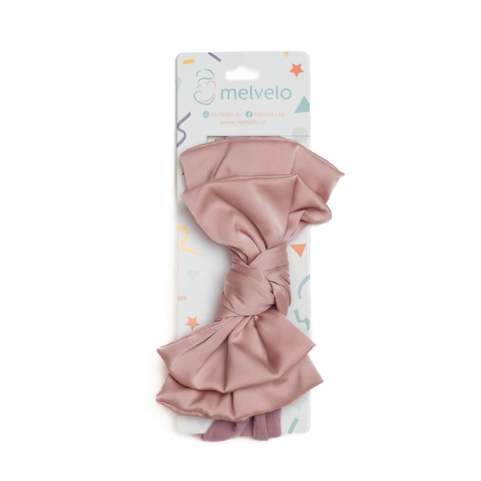 Bentita lata, bebe, funda dubla cu nod, poliester, Melvelo, Silk - Peach [2]