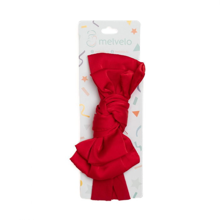 Bentita lata, bebe, funda dubla cu nod, poliester, Melvelo, Silk - Ruby [2]