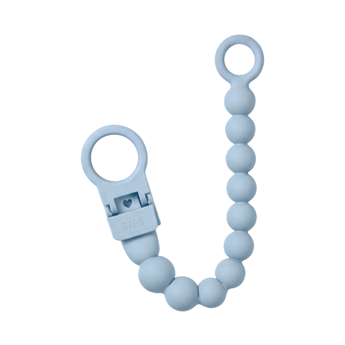 BIBS - Clip pentru suzeta Beaded, cu margele din silicon Baby Blue [3]