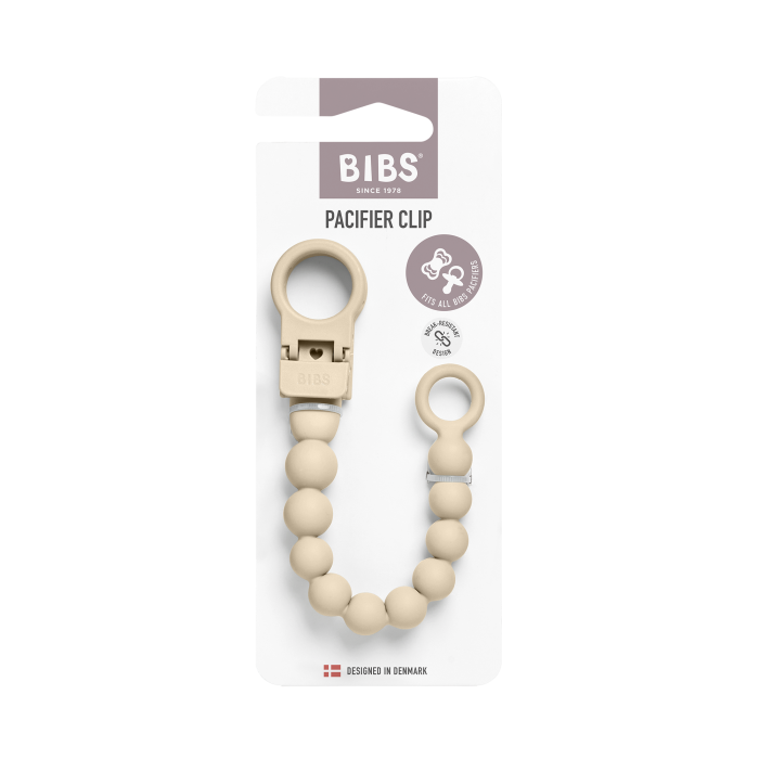 BIBS - Clip pentru suzeta Beaded, cu margele din silicon Ivory [2]
