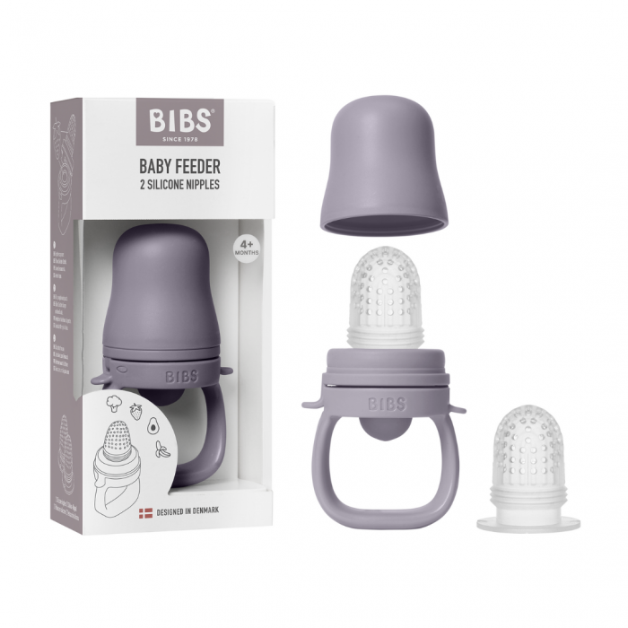 BIBS - Dispozitiv de hranire Baby Feeder cu 2 tetine din silicon, Fossil Grey [4]