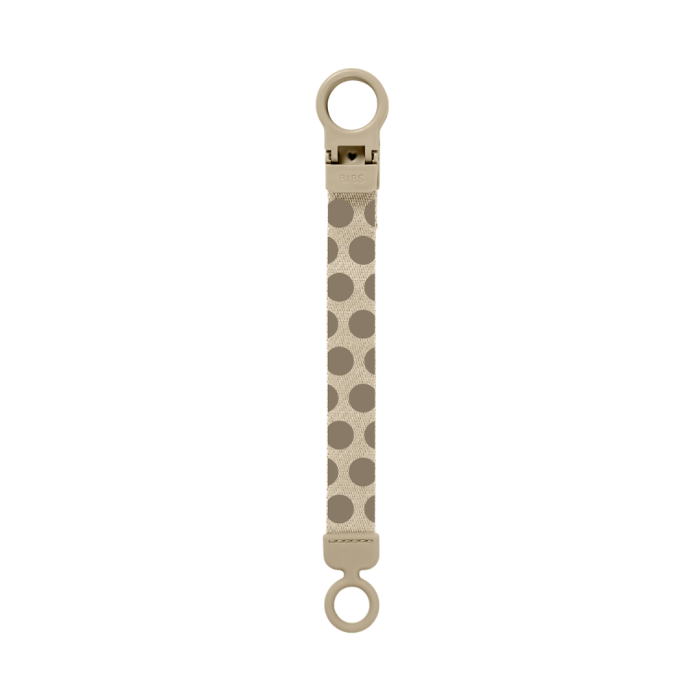 BIBS - Lantisor clip Loop pentru suzeta, Studio Collection Polka Dots, Mega Vanilla Dark Oak [2]
