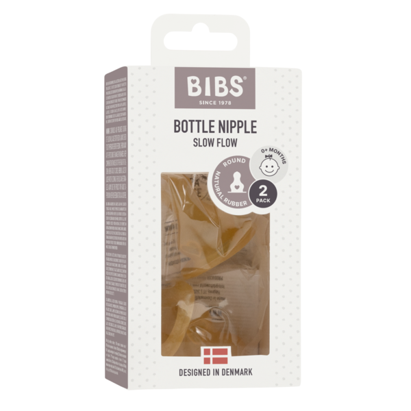 BIBS - Set 2 tetine pentru biberon, Latex, cu flux lent [2]