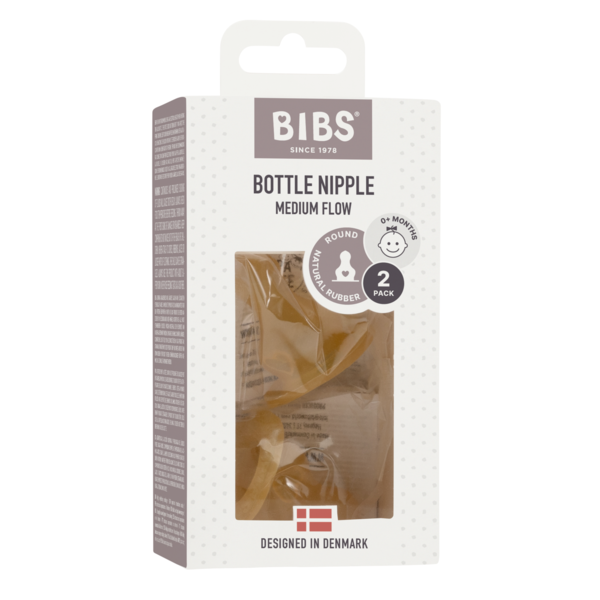 BIBS - Set 2 tetine pentru biberon, Latex, cu flux mediu [2]