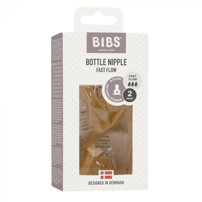 BIBS - Set 2 tetine pentru biberon, Latex, cu flux rapid [5]