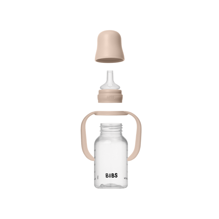 BIBS - Set biberon tip Sippy Cup PP 150 ml cu cioc din silicon și sistem antipicurare, Blush [4]