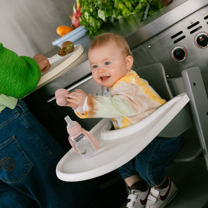 BIBS - Set biberon tip Sippy Cup PP 150 ml cu cioc din silicon și sistem antipicurare, Blush [14]