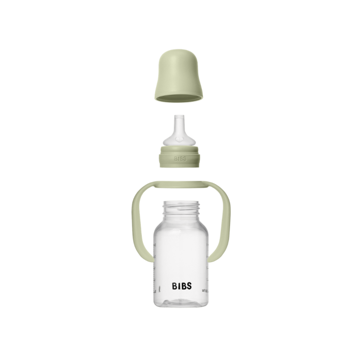 BIBS - Set biberon tip Sippy Cup PP 150 ml cu cioc din silicon și sistem antipicurare, Sage [4]