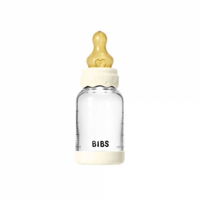BIBS - Set complet biberon Boheme din sticla anticolici cu tetina din latex, flux lent, 120 ml, Ivory [5]