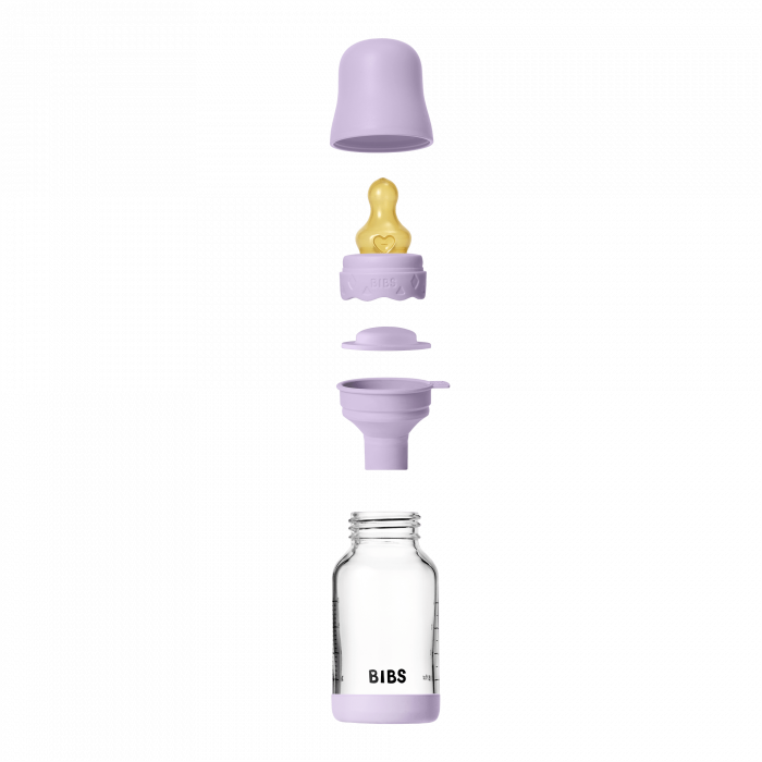 BIBS - Set complet biberon Boheme din sticla anticolici cu tetina din latex, flux lent, 120 ml, Violet Sky [4]