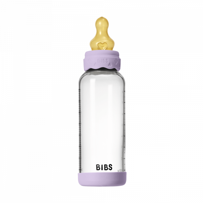 BIBS - Set complet biberon Boheme din sticla anticolici cu tetina din latex, flux mediu, 240 ml, Violet Sky [4]