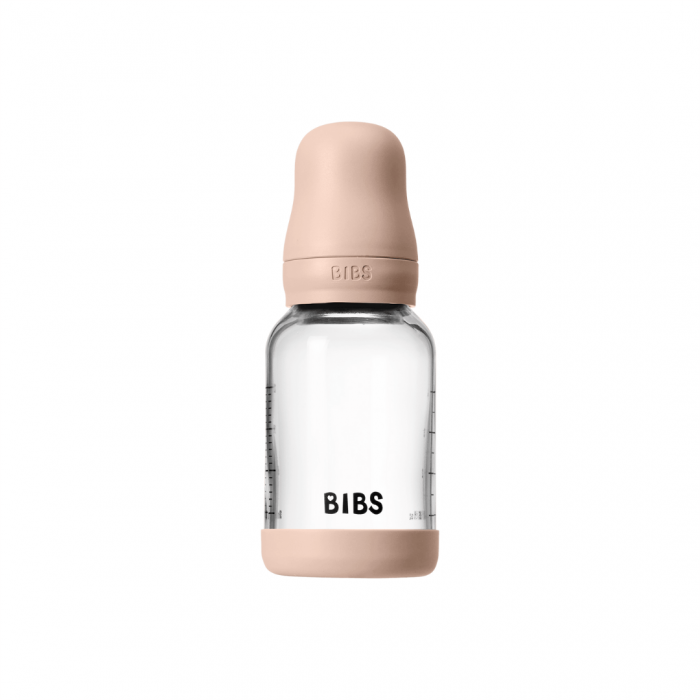 BIBS - Set complet biberon din sticla anticolici cu tetina din latex, flux lent, 120 ml, Blush [3]