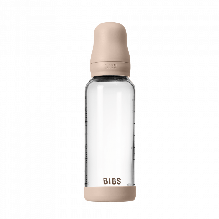 BIBS - Set complet biberon din sticla anticolici cu tetina din latex, flux mediu, 240 ml, Blush [2]