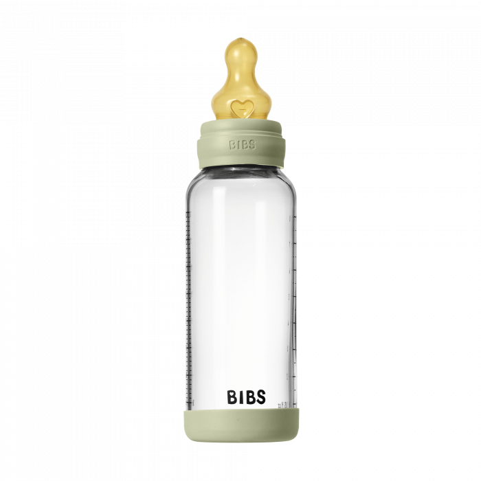 BIBS - Set complet biberon din sticla anticolici cu tetina din latex, flux mediu, 240 ml, Sage [5]