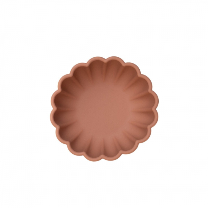 Bol pumpkin rotund din silicon alimentar cu ventuza pentru diversificare, anti-alunecare, Melvelo - Peach [2]