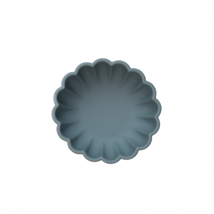 Bol pumpkin rotund din silicon alimentar cu ventuza pentru diversificare, anti-alunecare, Melvelo - Teal Blue [2]