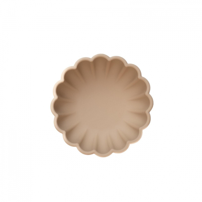 Bol pumpkin rotund din silicon alimentar cu ventuza pentru diversificare, anti-alunecare, Melvelo - Vanilla [2]
