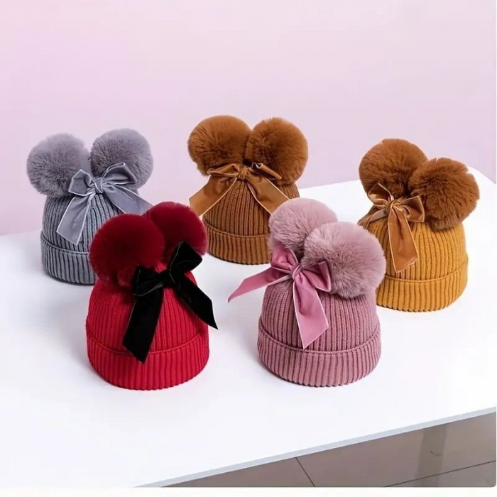 Caciula crosetata, captusita, 2 moate detasabile, funda fixa, Melvelo, Luxury - Ruby [5]