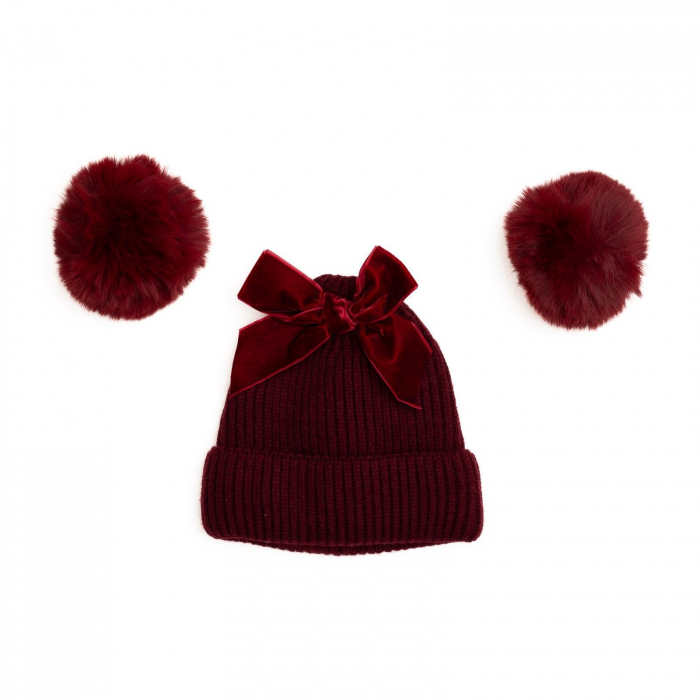 Caciula crosetata, captusita, 2 moate detasabile, funda fixa, Melvelo, Luxury - Ruby [3]