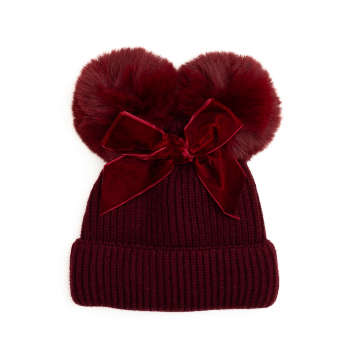 Caciula crosetata, captusita, 2 moate detasabile, funda fixa, Melvelo, Luxury - Ruby [2]