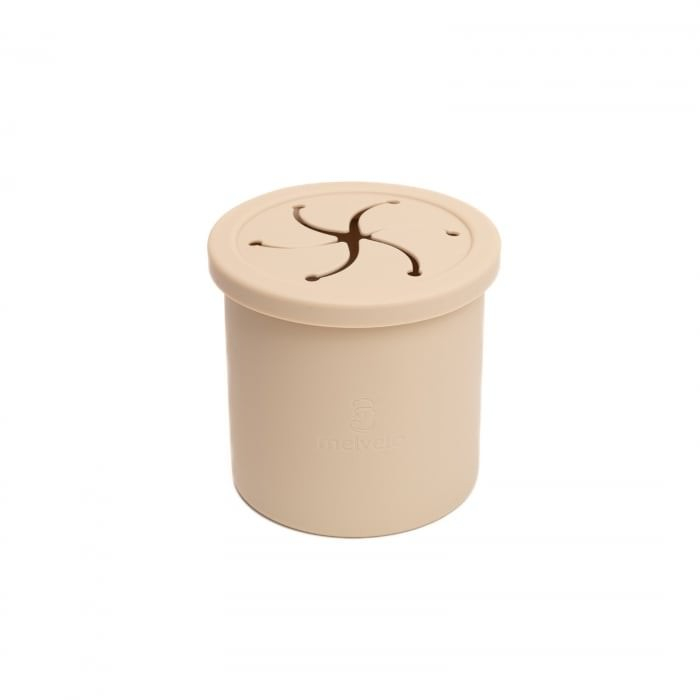 Cana anti-varsare din silicon alimentar cu pai, 2 in 1, pentru gustari sau lichide, 300ml, Melvelo - Vanilla [2]