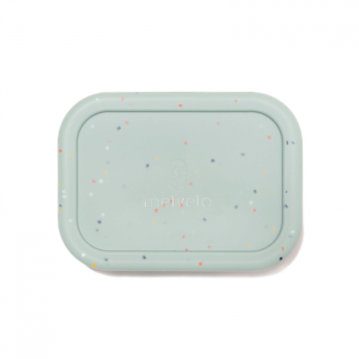 Caserola bento pentru pranz, 19 x 14 x 6.5 cm, din silicon alimentar, cu trei compartimente, pentru copii, Melvelo, Lunchbox - Green [7]