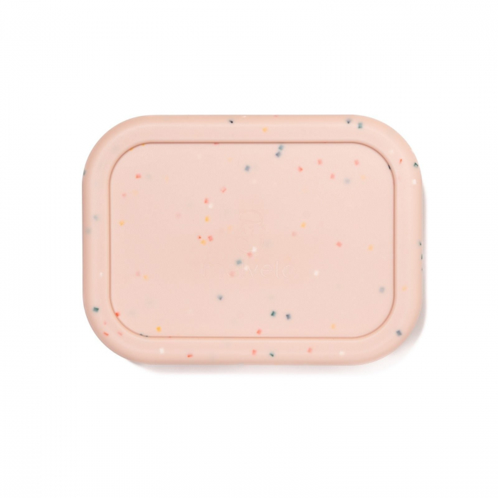 Caserola bento pentru pranz, 19 x 14 x 6.5 cm, din silicon alimentar, cu trei compartimente, pentru copii, Melvelo, Lunchbox -  Pink [7]