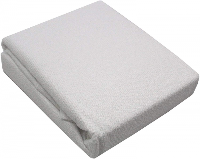 Cearceaf alb impermeabil cu elastic 60x130x25 cm, protectie saltea bebe, Preziosa Home [2]