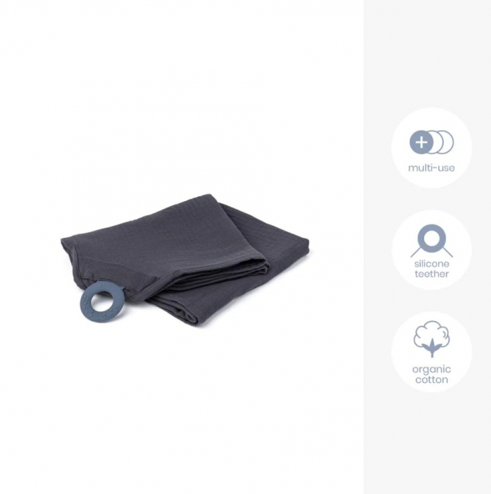 Doomoo - Esarfa pentru alaptat multifunctionala din bumbac organic Mom’n Play Grey [3]