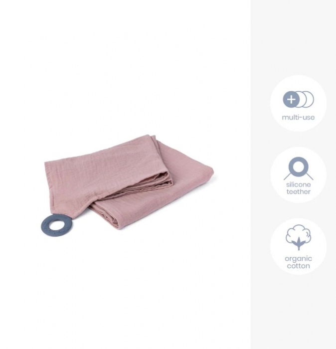 Doomoo - Esarfa pentru alaptat multifunctionala din bumbac organic Mom’n Play Pink [6]