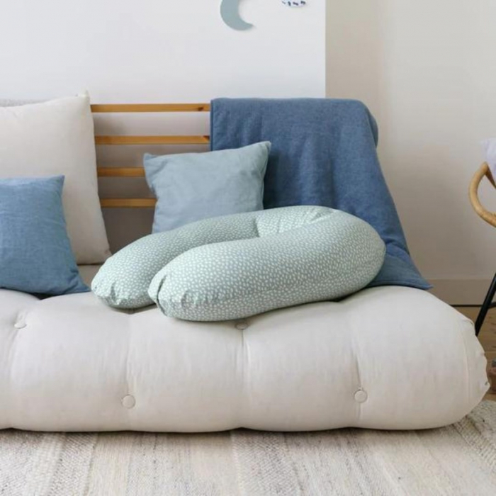 Doomoo - Perna mare pentru gravide si bebelusi 3 in 1, bumbac organic Buddy Cloudy Kaki [2]