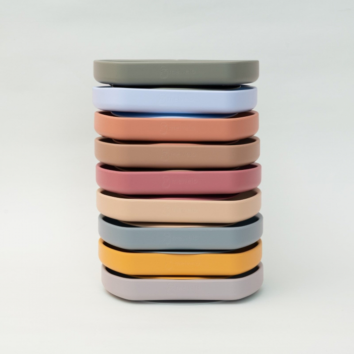Farfurie diversificare divizata din silicon alimentar cu ventuza, anti-alunecare, Melvelo - Teal Blue [6]
