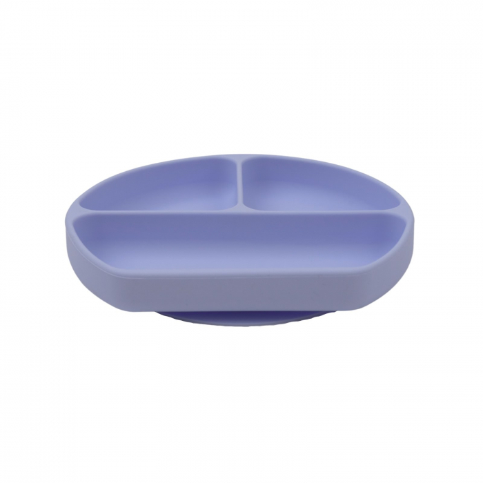 Farfurie diversificare divizata din silicon cu ventuza anti-alunecare - Baby Blue [2]