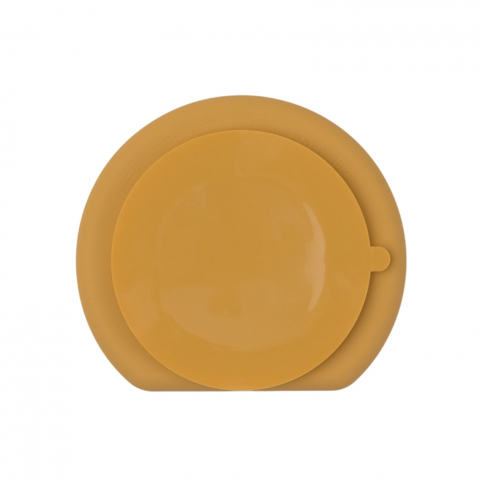 Farfurie diversificare divizata din silicon cu ventuza anti-alunecare - Mustard [3]