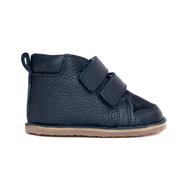 ​​​​​​​Ghetute Barefoot Copii din Piele Naturala Imblanite – Primii Pasi, Talpa Flexibila Cauciuc, Iarna | Melvelo - Navy Blue [5]