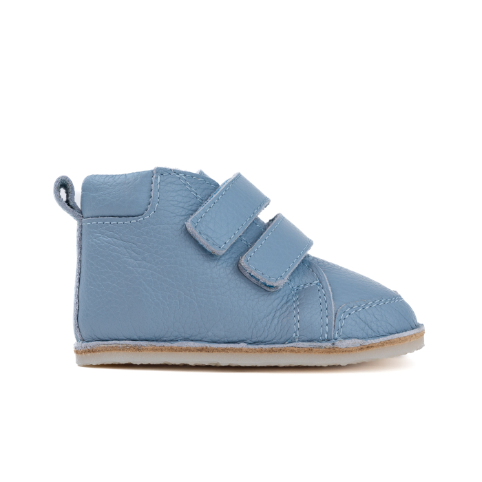 ​​​​​​​Ghetute Barefoot Copii din Piele Naturala Imblanite – Primii Pasi, Talpa Flexibila Cauciuc, Iarna | Melvelo - Baby Blue [5]
