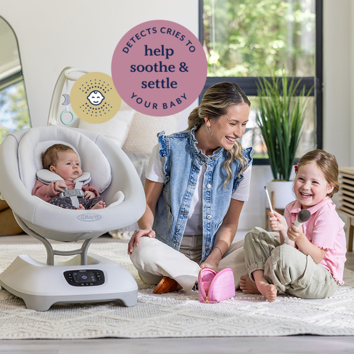 Graco - Leagan electric Eluma Sway cu tehnologie inteligenta de detectare a plansului, pentru bebelusi, alb Rori [8]