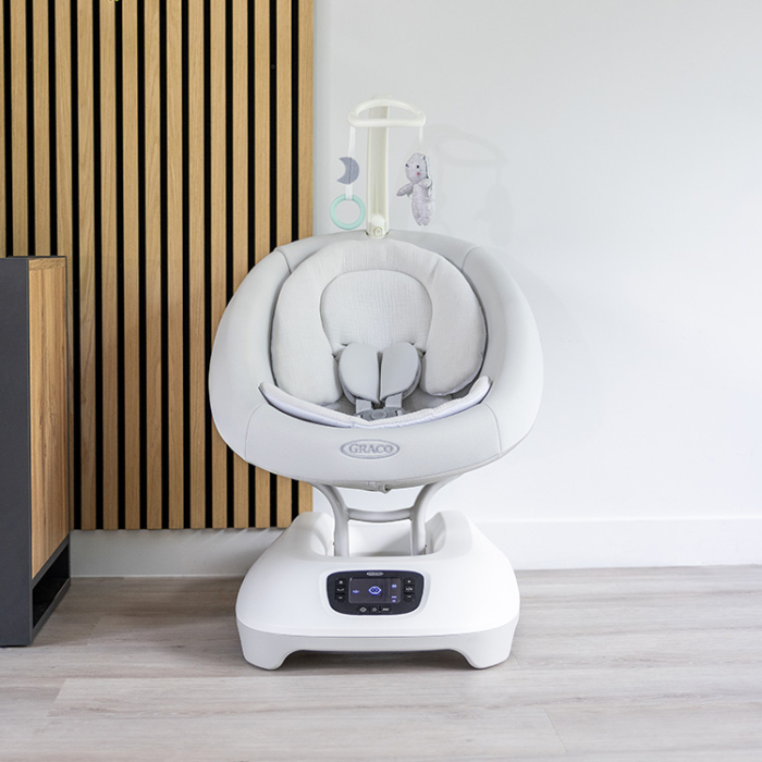 Graco - Leagan electric Eluma Sway cu tehnologie inteligenta de detectare a plansului, pentru bebelusi, alb Rori [7]