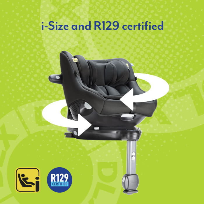 Graco - Scaun auto Turn2Me 360° Iron, 40-105 cm, certificata R129 si testat ADAC [7]