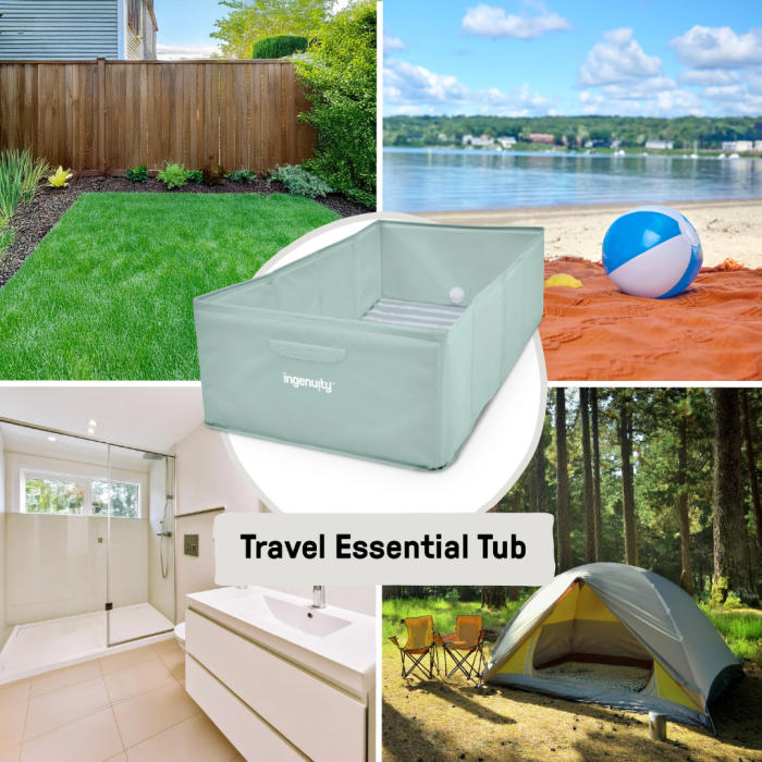 Ingenuity - Cadita pliabila pentru calatorii Tuckaway Travel Tub Sage [7]