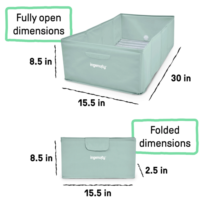 Ingenuity - Cadita pliabila pentru calatorii Tuckaway Travel Tub Sage [3]