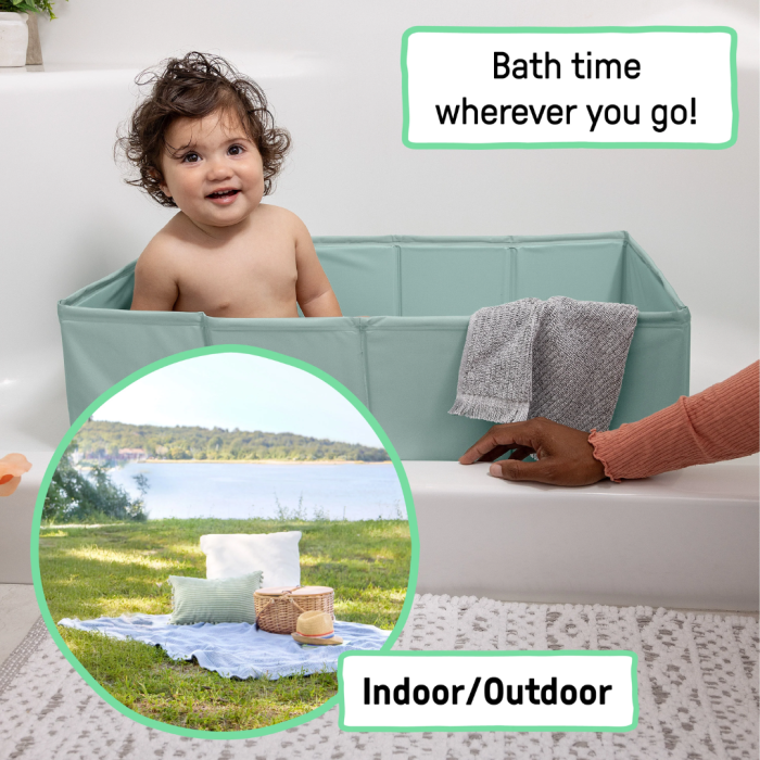 Ingenuity - Cadita pliabila pentru calatorii Tuckaway Travel Tub Sage [4]