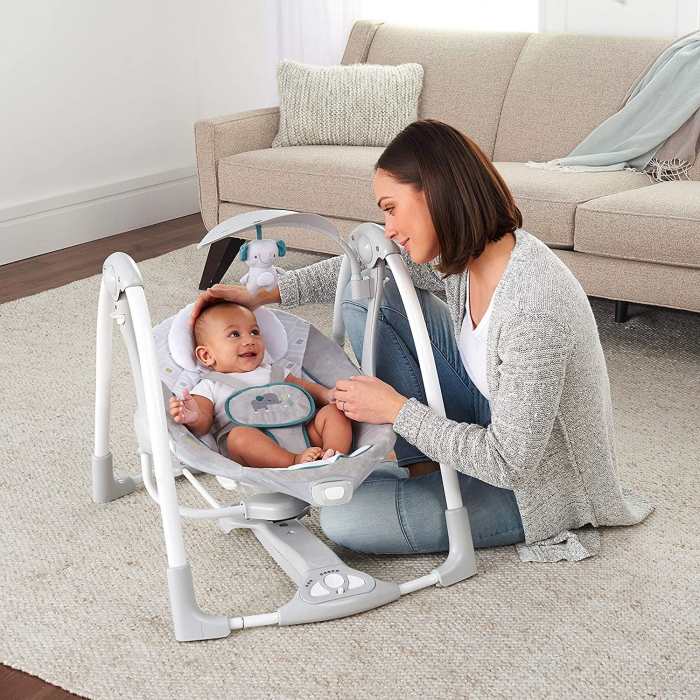 Ingenuity - Leagan portabil ConvertMe Swing 2 Seat Battery-Saver, Nash [3]
