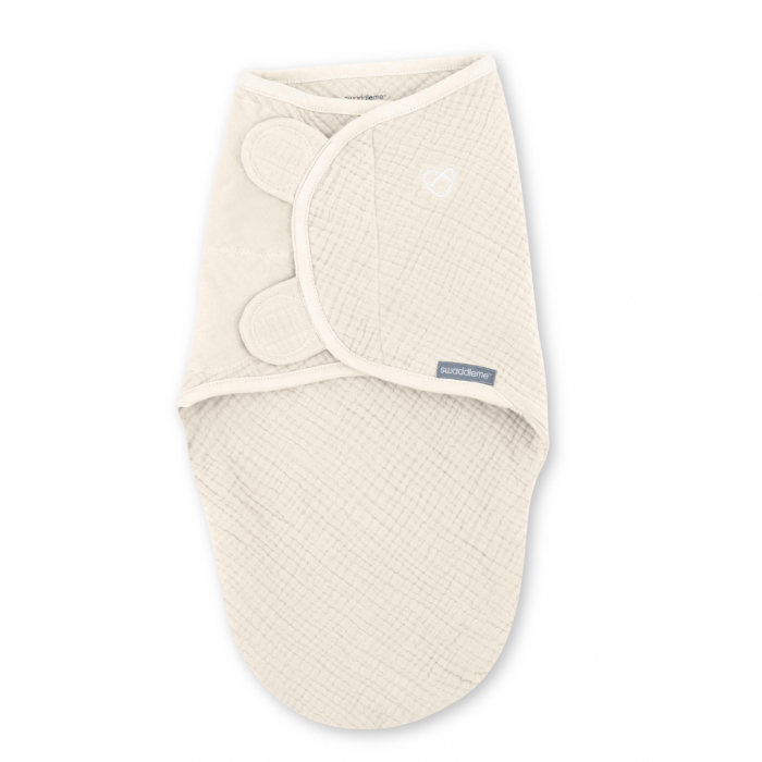 Ingenuity - Sistem de infasare Swaddle Me 0-3 luni, muselina, colectia Original, Cream [1]